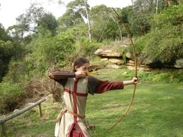 Archer in armour, using a longbow